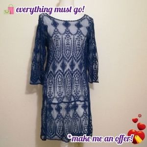 💙 Umgee Pretty Blue Lace Sheer Dress